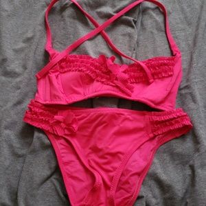 Betsey Johnson 2 pieces pink swimsuit